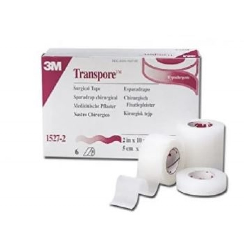 3M Transpore Cerotto in Rocchetto Misura 2,5 x 500 CM