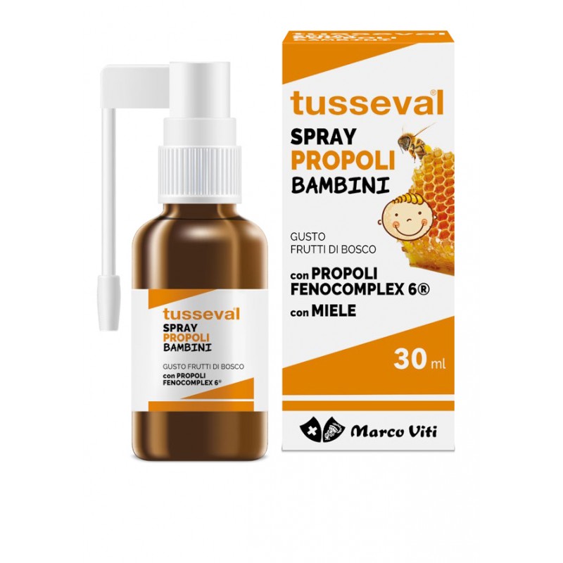 Tusseval Spray Gola Propoli per Bambini gusto Frutti di Bosco 30ml