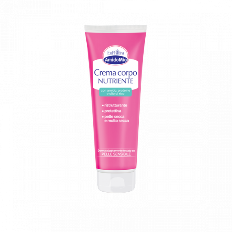 Euphidra AmidoMio Crema Corpo Nutriente - per secchezza cutanea in gravidanza, post-parto ed allattamento - 250 ml
