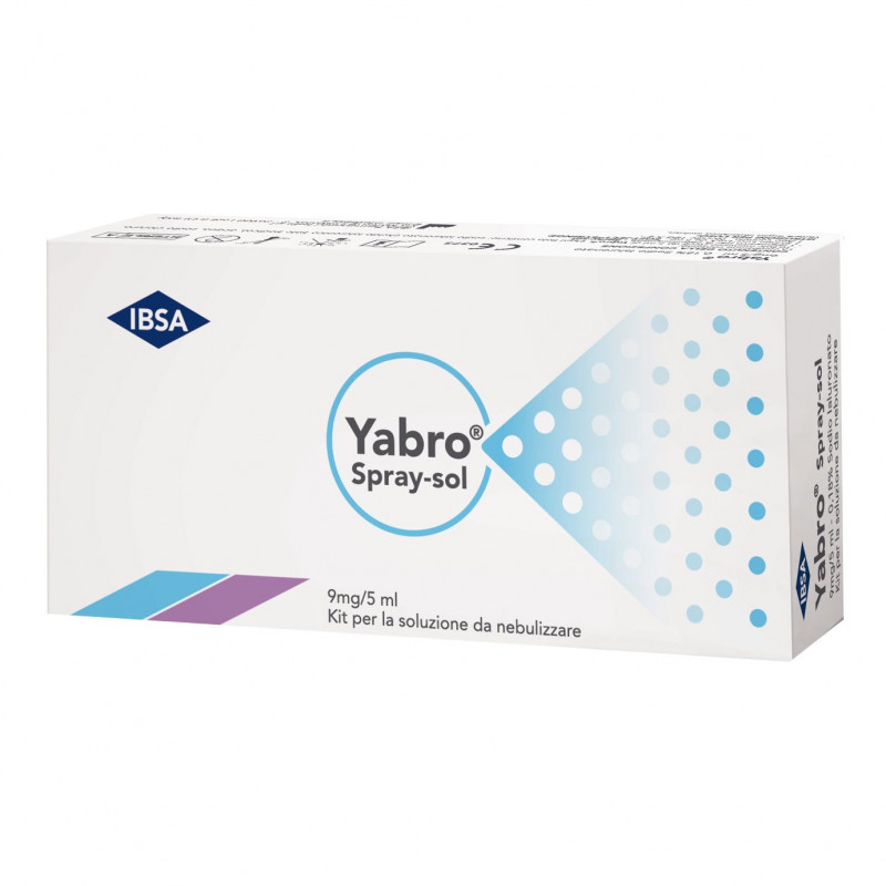 Yabro Spray-Sol 0,18% Sodio Ialuronato Kit per la Soluzione da Nebulizzare 10 Flaconcini