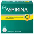 Aspirina C, contro sintomi di Raffreddore, Influenza e Febbre, 400 mg di Acido Acetilsalicilico + 240 mg di Vitamina C, antinfiammatorio e analgesico, 40 Compresse Effervescenti