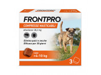 FRONTPRO x3 Compresse Masticabili Antiparassitario Per Cani (4-10Kg) Contro Pulci, Zecche, Uova e Larve