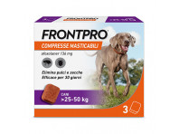 FRONTPRO x3 Compresse Masticabili Antiparassitario Per Cani (25-50Kg) Contro Pulci, Zecche, Uova e Larve