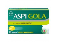 Aspi Gola Pastiglie Per La Gola Infiammata, Con 8,75 Mg Di Flurbiprofene, Contro Faringite E Mal Di Gola, Gusto Limone E Miele 16 Pastiglie Orosolubili