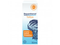 Bepanthenol Tattoo Crema Protezione Solare Molto Alta Spf50+ Per Tatuaggio, Con Pantenolo, Protegge, Idrata E Rigenera La Pelle Tatuata, 50ml
