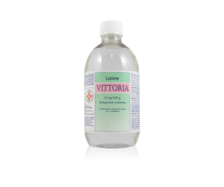 Lozione Vittoria Disinfettante Antisettico 0,1g/100g Soluzione Cutanea Flacone da 250 ml - | Ferite, Arrossamenti, Piaghe da Decubito 