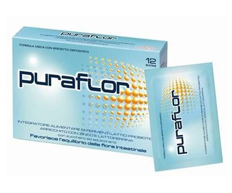 Puraflor Integratore Alimentare Intestino Fermenti Lattici Probiotici Flora Intestinale 12 Bustine