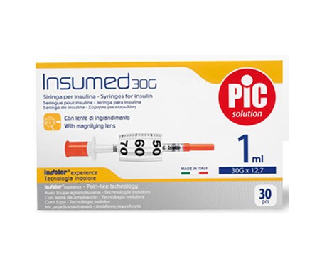 Pic Siringa Per Insulina 1ml 30g 12,7mm 30 Pezzi