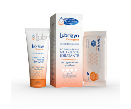 Lubrigyn COFANETTO detergente 200ml+ lubrigyn salviette 15 pezzi IN OMAGGIO