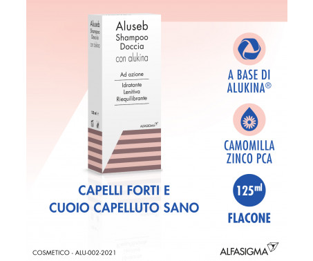 Aluseb Shampoo Doccia Con Alukina Lenitivo Riequilibrante Dermatite Seborroica 125 ml