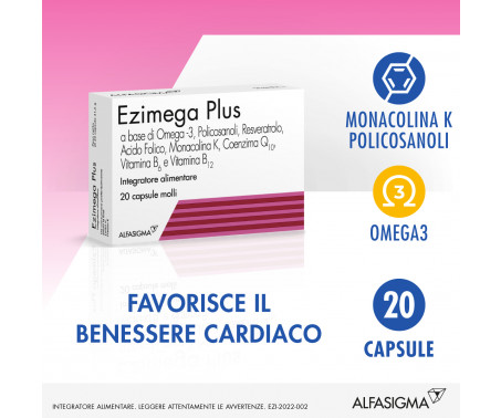 Ezimega Plus - Integratore per il controllo del Colesterolo - 20 Capsule Molli