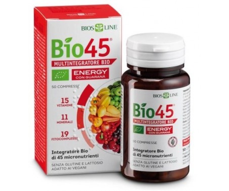 Bio45 Energy con Guaranà Integratore Energetico 50 Compresse