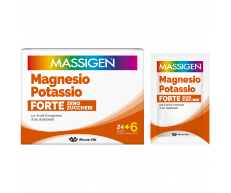 MASSIGEN MAGNESIO E POTASSIO FORTE Zero Zucchero 24+6 BUSTINE