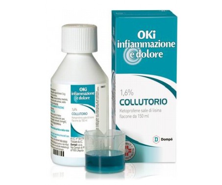 Oki Gola Infiammazione e Dolore - Collutorio con 1,6% di Ketoprofene - 150 ml