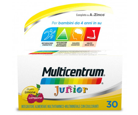 Multicentrum Junior Integratore Alimentare Vitamine Bambini Vitamina D Vitamina C Ferro 30 Cpr