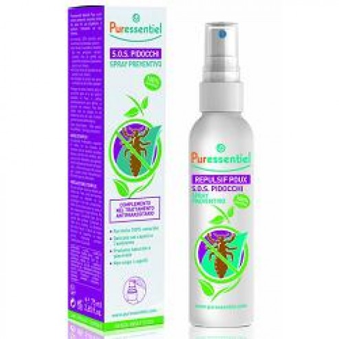 Puressentiel - SOS Pidocchi - Spray Preventivo - Per la prevenzione  quotidiana - Crea un ambiente sfavorevole all'insediamento di pidocchi -  Attivo 100% di origine naturale - 75 ml : : Bellezza