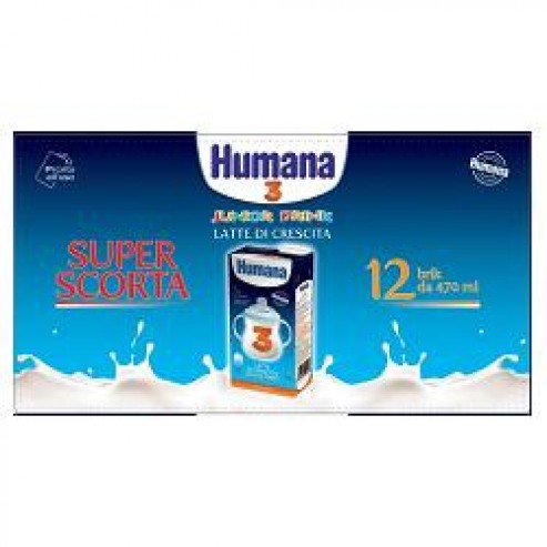 Humana 3 Junior Drink Scorta Liquido 12 Pezzi